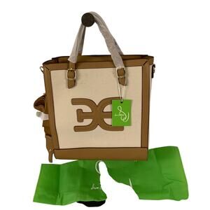Sam Edelman Women's Canvas Logo Large Tote Handbag/Crossbody